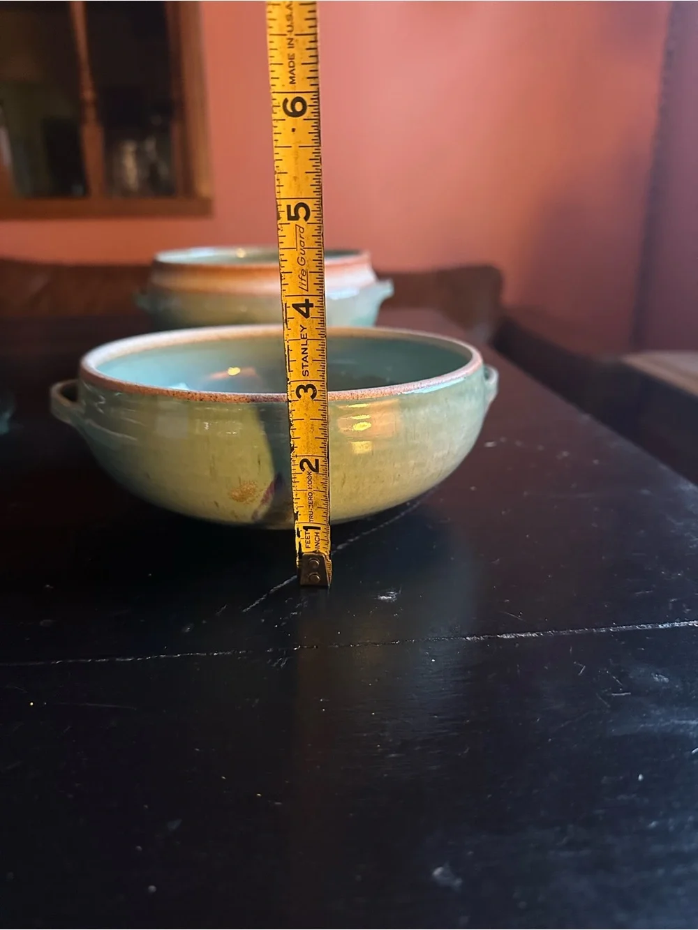 Hand Crafted Teal and Blue Glazed Ceramic Bowls - Picture 7 of 10